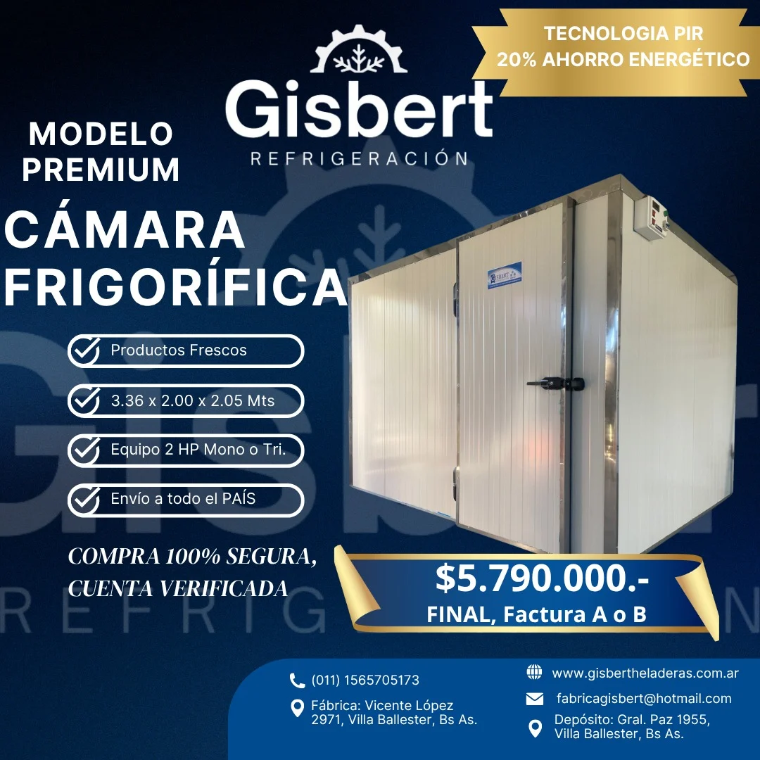 Cámara frigorífica para productos frescos 3.36 x 2.00 x 2.05 mts